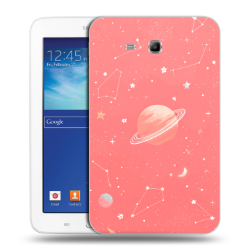 Силиконовый чехол на Samsung Galaxy Tab 3 Lite с принтом Розовый космос Силиконовый чехол на Samsung Galaxy Tab 3 Lite с принтом Розовый космос