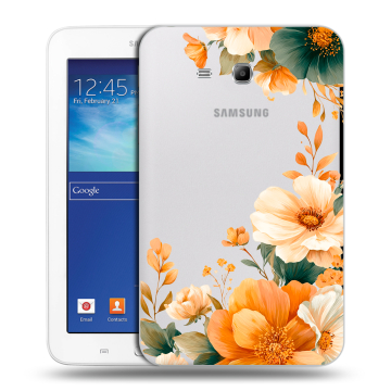 Силиконовый чехол на Samsung Galaxy Tab 3 Lite с принтом Цветы принт Силиконовый чехол на Samsung Galaxy Tab 3 Lite с принтом Цветы принт