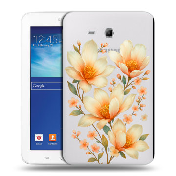Силиконовый чехол на Samsung Galaxy Tab 3 Lite с принтом Цветы Силиконовый чехол на Samsung Galaxy Tab 3 Lite с принтом Цветы