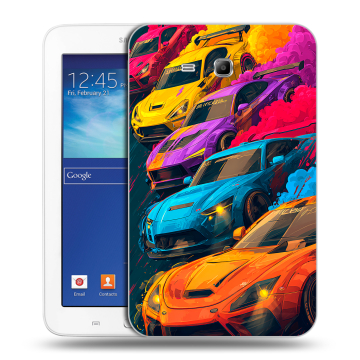 Силиконовый чехол на Samsung Galaxy Tab 3 Lite с принтом Тачки Силиконовый чехол на Samsung Galaxy Tab 3 Lite с принтом Тачки