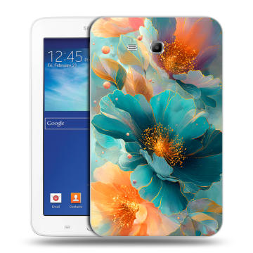Силиконовый чехол на Samsung Galaxy Tab 3 Lite с принтом Цветы Силиконовый чехол на Samsung Galaxy Tab 3 Lite с принтом Цветы