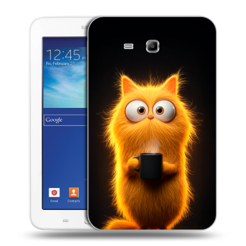 Силиконовый чехол на Samsung Galaxy Tab 3 Lite с принтом Смешной кот Силиконовый чехол на Samsung Galaxy Tab 3 Lite с принтом Смешной кот