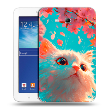 Силиконовый чехол на Samsung Galaxy Tab 3 Lite с принтом Красивый кот