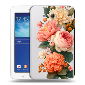 Силиконовый чехол на Samsung Galaxy Tab 3 Lite с принтом цветы