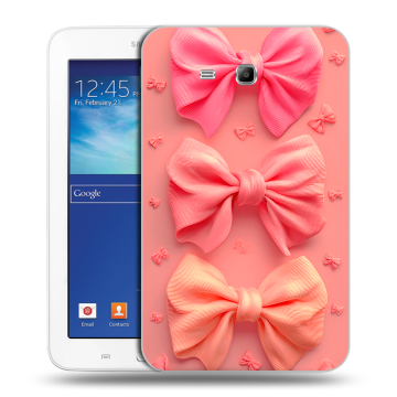 Силиконовый чехол на Samsung Galaxy Tab 3 Lite с принтом Розовые бантики Силиконовый чехол на Samsung Galaxy Tab 3 Lite с принтом Розовые бантики