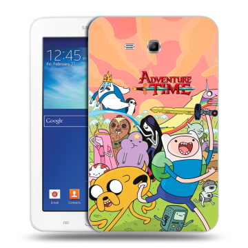 Силиконовый чехол на Samsung Galaxy Tab 3 Lite с принтом Adventure time Время приключений