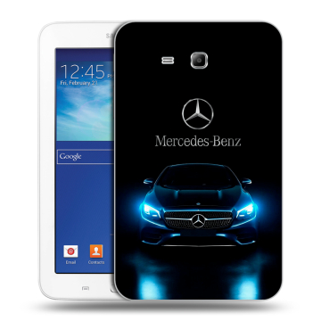 Силиконовый чехол на Samsung Galaxy Tab 3 Lite с принтом Mercedes Мерседес