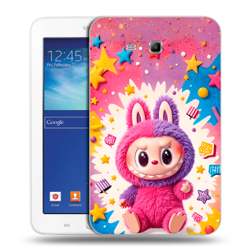Силиконовый чехол на Samsung Galaxy Tab 3 Lite с принтом Labubu Лабубу Силиконовый чехол на Samsung Galaxy Tab 3 Lite с принтом Labubu Лабубу
