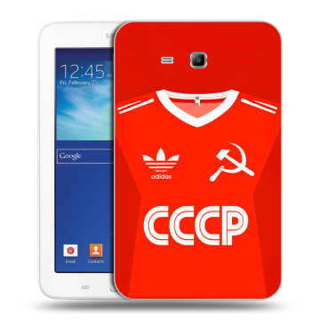 Силиконовый чехол на Samsung Galaxy Tab 3 Lite с принтом Флаг Герб СССР