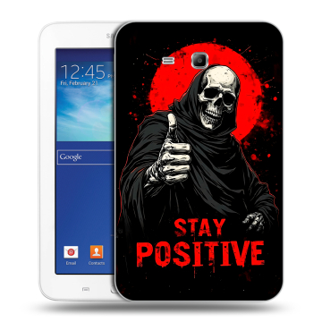 Силиконовый чехол на Samsung Galaxy Tab 3 Lite с принтом смешной скелет