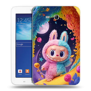 Силиконовый чехол на Samsung Galaxy Tab 3 Lite с принтом Labubu Лабубу Силиконовый чехол на Samsung Galaxy Tab 3 Lite с принтом Labubu Лабубу