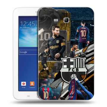 Силиконовый чехол на Samsung Galaxy Tab 3 Lite с принтом Messi Barcelona Силиконовый чехол на Samsung Galaxy Tab 3 Lite с принтом Messi Barcelona