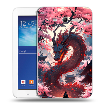 Силиконовый чехол на Samsung Galaxy Tab 3 Lite с принтом Дракон Японский Силиконовый чехол на Samsung Galaxy Tab 3 Lite с принтом Дракон Японский