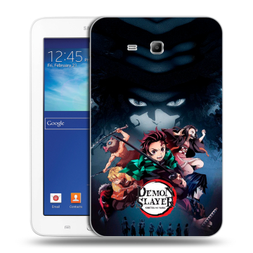 Силиконовый чехол на Samsung Galaxy Tab 3 Lite с принтом Demon Slayer Клинок рассекающий демонов Силиконовый чехол на Samsung Galaxy Tab 3 Lite с принтом Demon Slayer Клинок рассекающий демонов