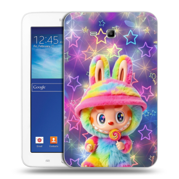 Силиконовый чехол на Samsung Galaxy Tab 3 Lite с принтом Labubu Лабубу Силиконовый чехол на Samsung Galaxy Tab 3 Lite с принтом Labubu Лабубу