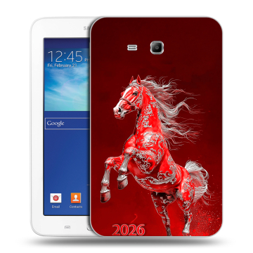 Силиконовый чехол на Samsung Galaxy Tab 3 Lite с принтом Новый год