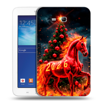 Силиконовый чехол на Samsung Galaxy Tab 3 Lite с принтом Новый год