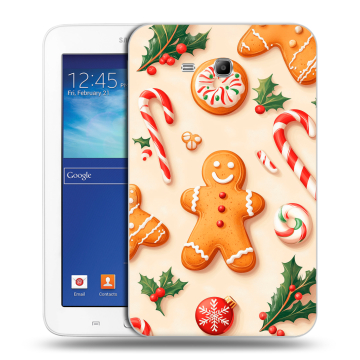 Силиконовый чехол на Samsung Galaxy Tab 3 Lite с принтом Новый год