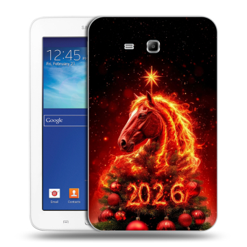 Силиконовый чехол на Samsung Galaxy Tab 3 Lite с принтом Новый год