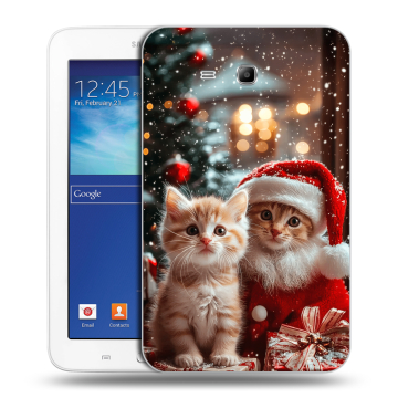 Силиконовый чехол на Samsung Galaxy Tab 3 Lite с принтом Новый год