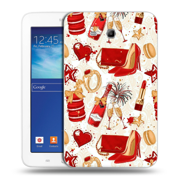 Силиконовый чехол на Samsung Galaxy Tab 3 Lite с принтом Новый год