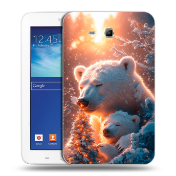 Силиконовый чехол на Samsung Galaxy Tab 3 Lite с принтом Новый год Силиконовый чехол на Samsung Galaxy Tab 3 Lite с принтом Новый год