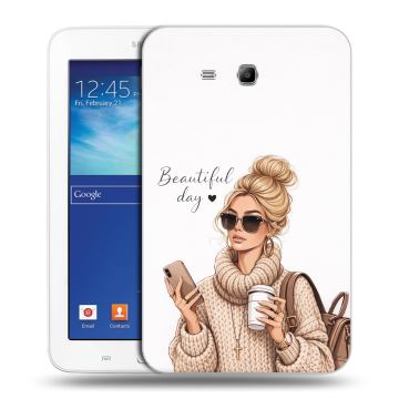 Силиконовый чехол на Samsung Galaxy Tab 3 Lite с принтом женский Силиконовый чехол на Samsung Galaxy Tab 3 Lite с принтом женский
