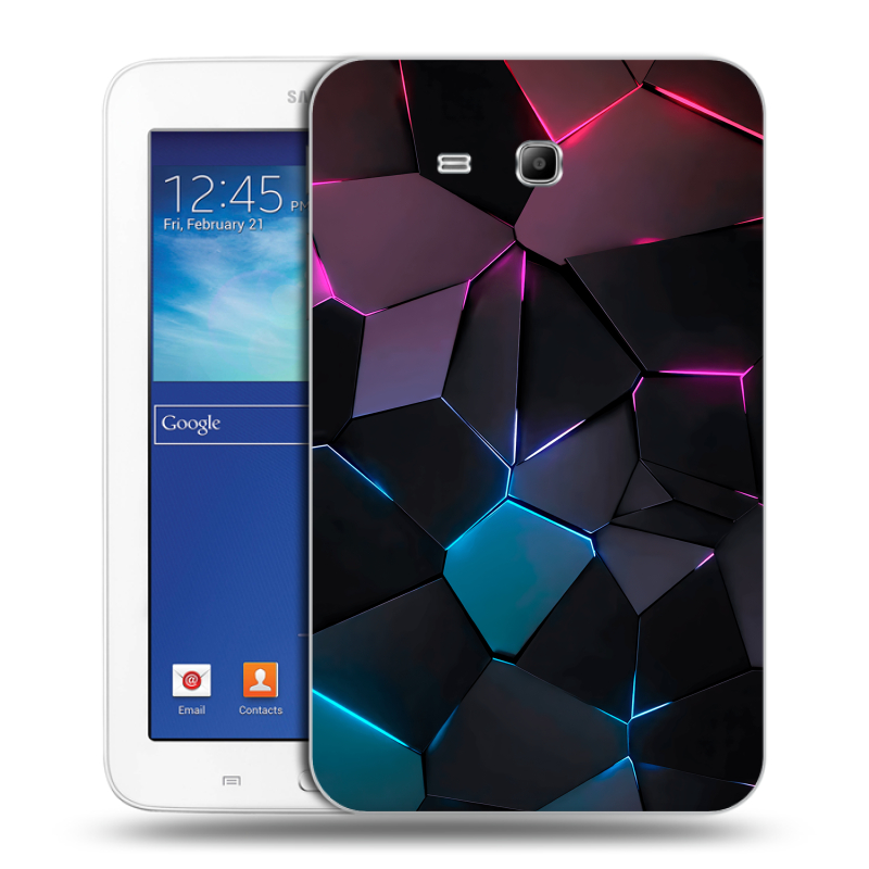 Силиконовый чехол на Samsung Galaxy Tab 3 Lite с принтом Геометрия неона Силиконовый чехол на Samsung Galaxy Tab 3 Lite с принтом Геометрия неона