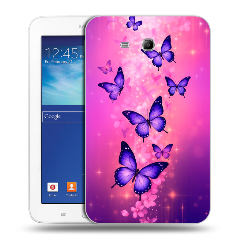Силиконовый чехол на Samsung Galaxy Tab 3 Lite с принтом Бабочки Силиконовый чехол на Samsung Galaxy Tab 3 Lite с принтом Бабочки