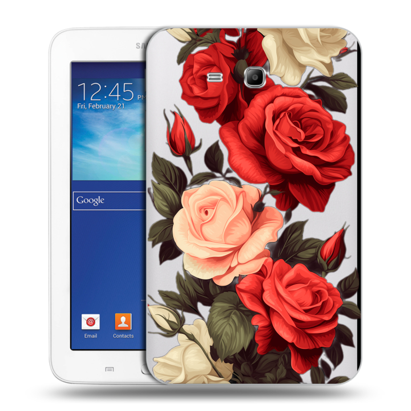 Силиконовый чехол на Samsung Galaxy Tab 3 Lite с принтом Розы Силиконовый чехол на Samsung Galaxy Tab 3 Lite с принтом Розы