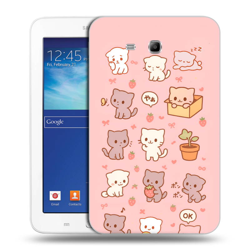 Силиконовый чехол на Samsung Galaxy Tab 3 Lite с принтом Hello Kitty Хелоу Кити Силиконовый чехол на Samsung Galaxy Tab 3 Lite с принтом Hello Kitty Хелоу Кити