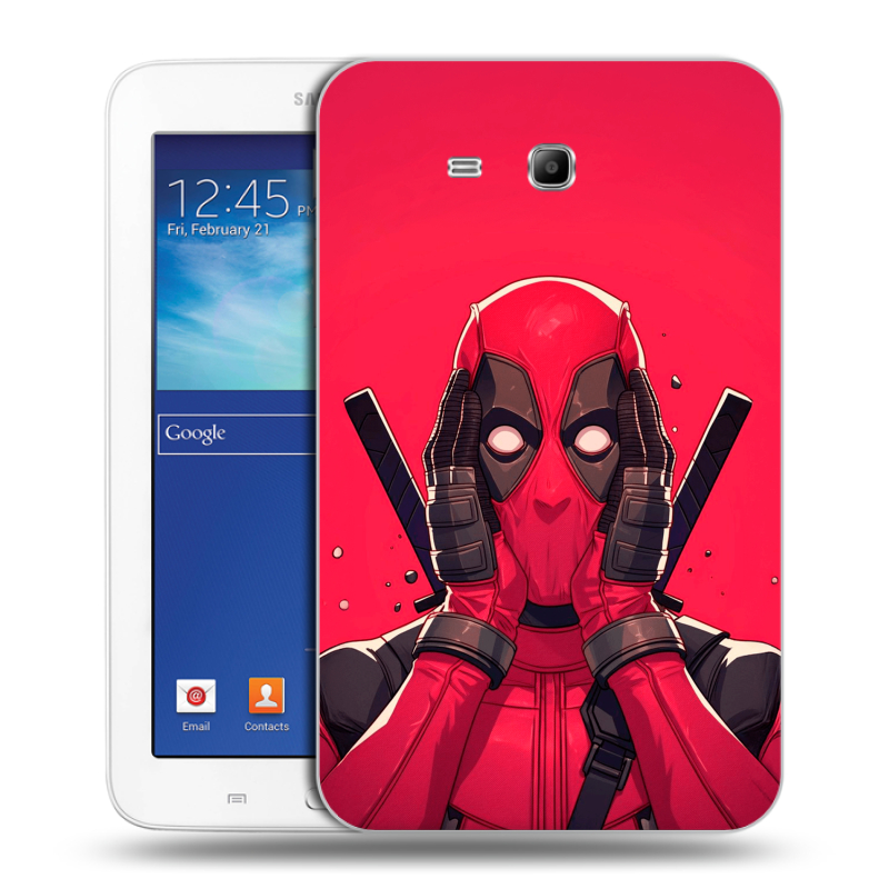 Силиконовый чехол на Samsung Galaxy Tab 3 Lite с принтом Дедпул Deadpool Силиконовый чехол на Samsung Galaxy Tab 3 Lite с принтом Дедпул Deadpool