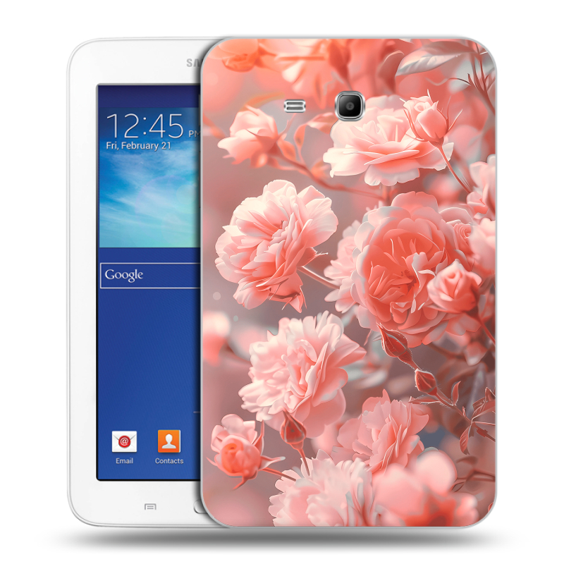 Силиконовый чехол на Samsung Galaxy Tab 3 Lite с принтом Розы цветы Силиконовый чехол на Samsung Galaxy Tab 3 Lite с принтом Розы цветы