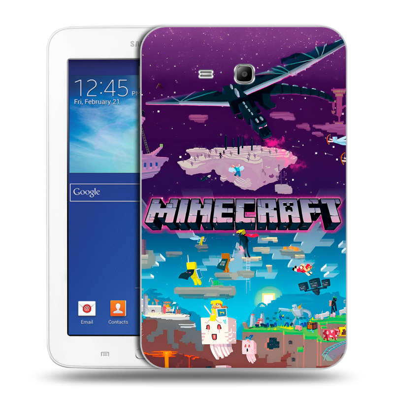 Силиконовый чехол на Samsung Galaxy Tab 3 Lite с принтом Майнкрафт Minecraft Силиконовый чехол на Samsung Galaxy Tab 3 Lite с принтом Майнкрафт Minecraft