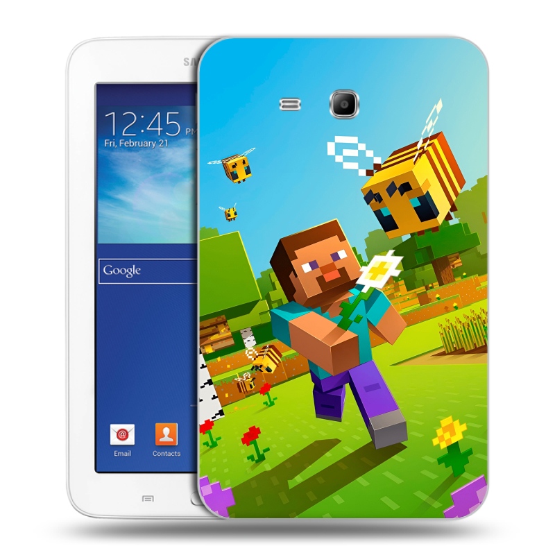 Силиконовый чехол на Samsung Galaxy Tab 3 Lite с принтом Майнкрафт Minecraft Силиконовый чехол на Samsung Galaxy Tab 3 Lite с принтом Майнкрафт Minecraft