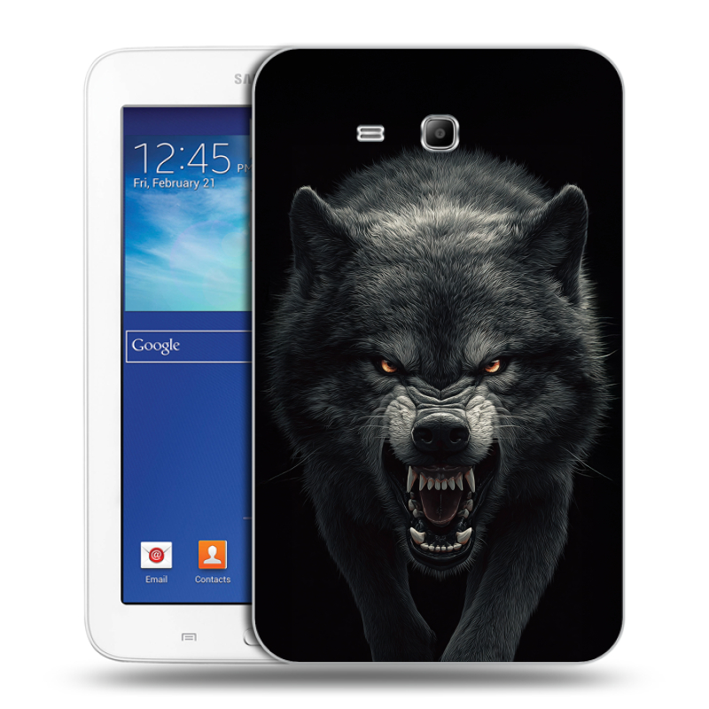 Силиконовый чехол на Samsung Galaxy Tab 3 Lite с принтом Волк Силиконовый чехол на Samsung Galaxy Tab 3 Lite с принтом Волк