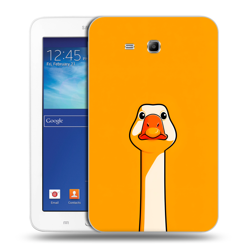 Силиконовый чехол на Samsung Galaxy Tab 3 Lite с принтом Смешная утка Силиконовый чехол на Samsung Galaxy Tab 3 Lite с принтом Смешная утка