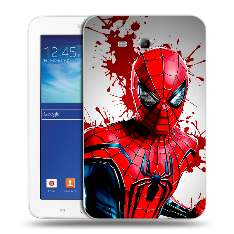 Силиконовый чехол на Samsung Galaxy Tab 3 Lite с принтом Spiderman Человек паук Силиконовый чехол на Samsung Galaxy Tab 3 Lite с принтом Spiderman Человек паук