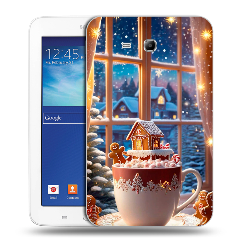 Силиконовый чехол на Samsung Galaxy Tab 3 Lite с принтом Новый год Силиконовый чехол на Samsung Galaxy Tab 3 Lite с принтом Новый год