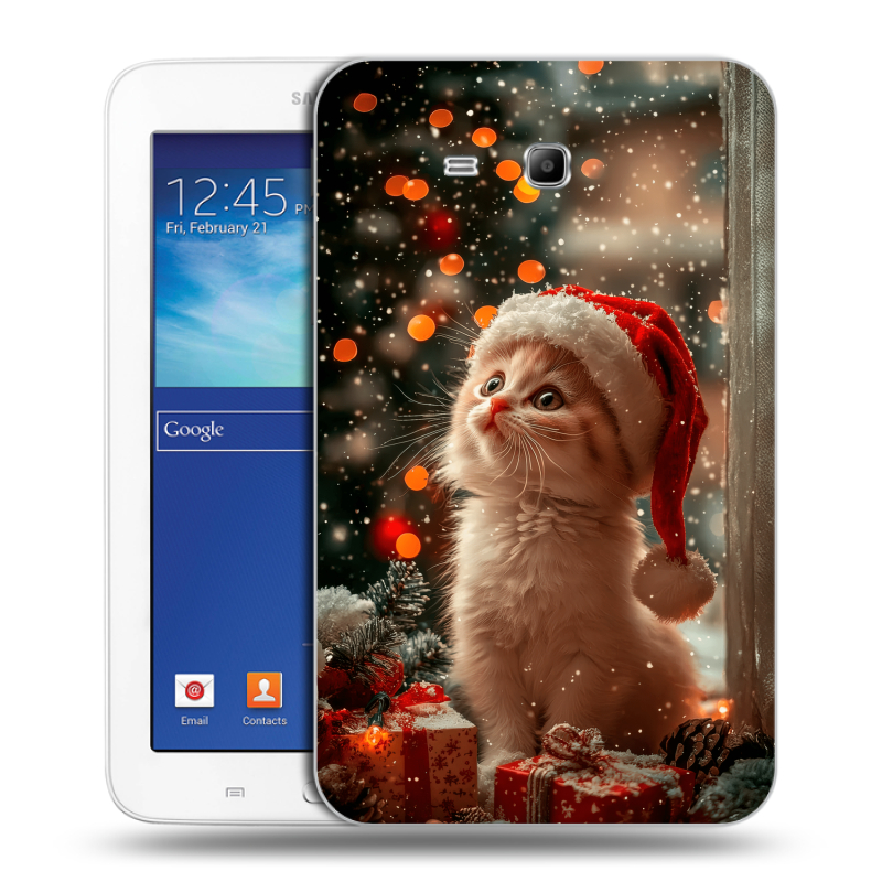 Силиконовый чехол на Samsung Galaxy Tab 3 Lite с принтом Новый год Силиконовый чехол на Samsung Galaxy Tab 3 Lite с принтом Новый год