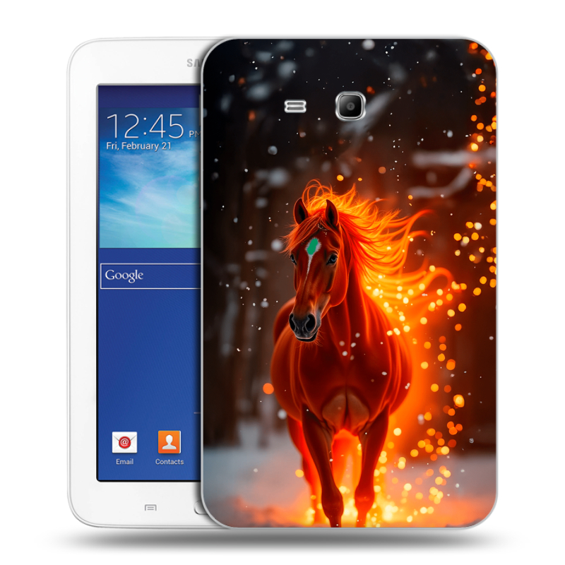 Силиконовый чехол на планшета Samsung Galaxy Tab 3 Lite с принтом Новый год Силиконовый чехол на планшета Samsung Galaxy Tab 3 Lite с принтом Новый год