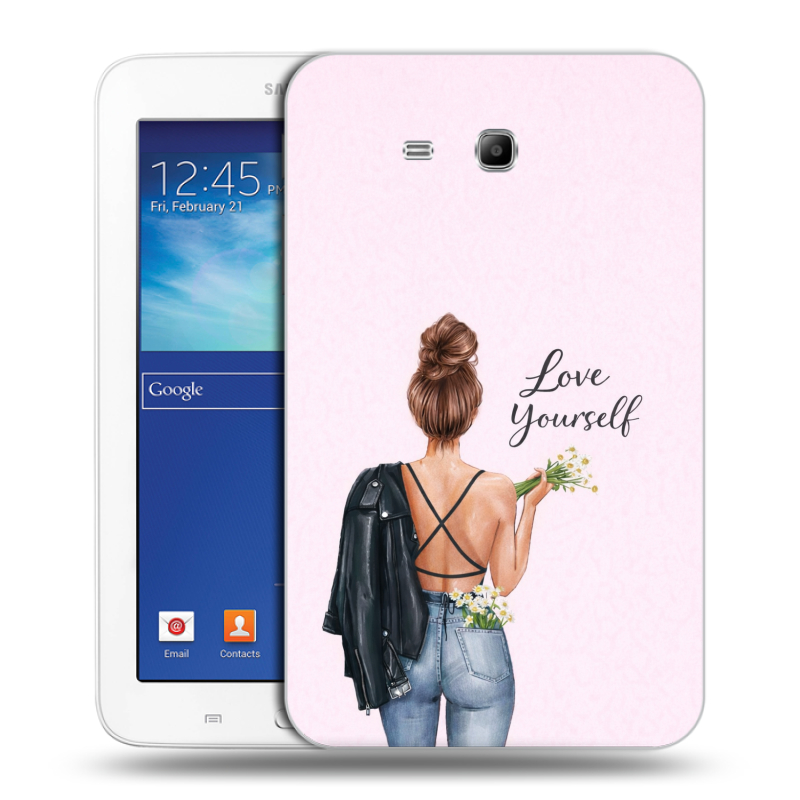 Силиконовый чехол на Samsung Galaxy Tab 3 Lite с принтом женский Силиконовый чехол на Samsung Galaxy Tab 3 Lite с принтом женский