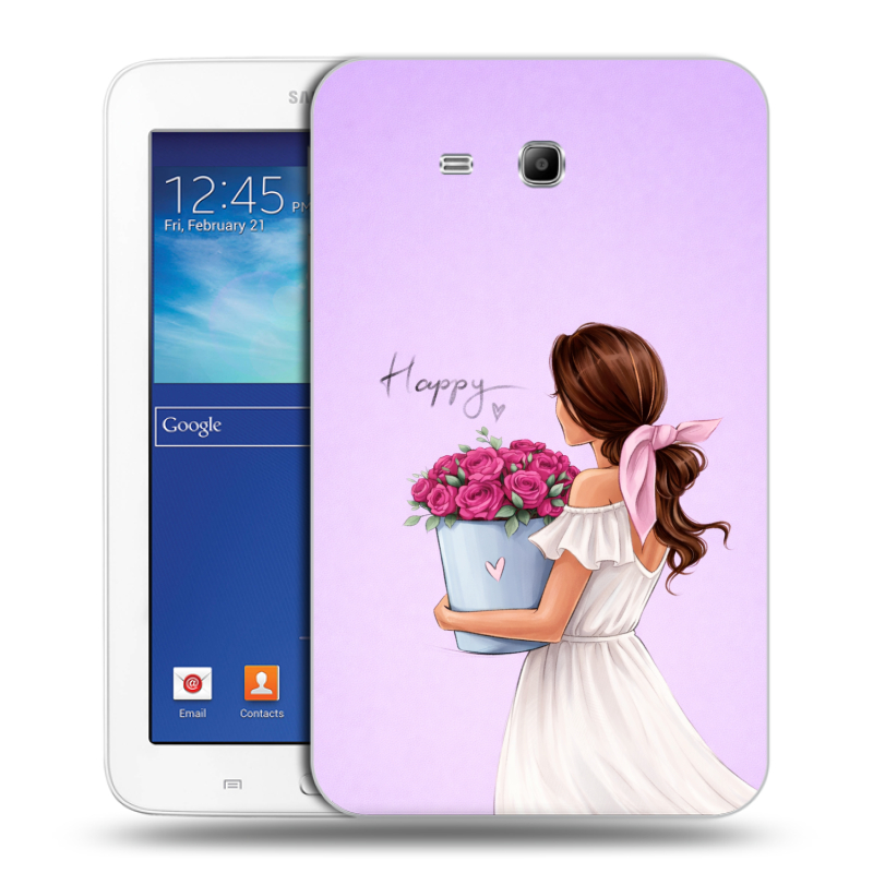 Силиконовый чехол на Samsung Galaxy Tab 3 Lite с принтом женский Силиконовый чехол на Samsung Galaxy Tab 3 Lite с принтом женский