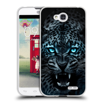 Пластиковый чехол на LG L90 с принтом Темный леопард Пластиковый чехол на LG L90 с принтом Темный леопард