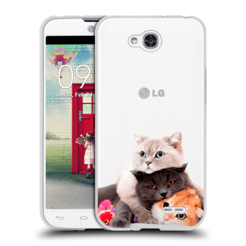 Пластиковый чехол на LG L90 с принтом Кошки Пластиковый чехол на LG L90 с принтом Кошки