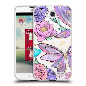 Пластиковый чехол на LG L90 с принтом Бабочки и цветы