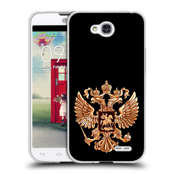 Пластиковый чехол на LG L90 с принтом Герб России золотой