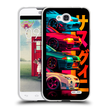 Пластиковый чехол на LG L90 с принтом Гоночные машины