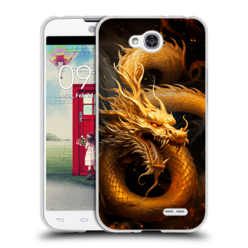 Пластиковый чехол на LG L90 с принтом Золотой дракон