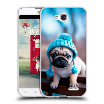 Пластиковый чехол на LG L90 с принтом Мопс в шапке